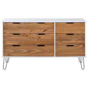 vidaXL vil&aacute;gos fa &eacute;s feh&eacute;r sz&iacute;nű fenyő kom&oacute;d 119,3 x 39,5 x 73,6 cm