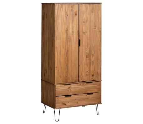 L x W x H Mexican Pine Corona vidaXL Wardrobe,2 Doors,Closet Wardrobe in Closet Armoire Wardrobe Closet Bedroom Armoire Room Closet with Doors Storage Organizer ,39.8 x 20.5 x 66.9
