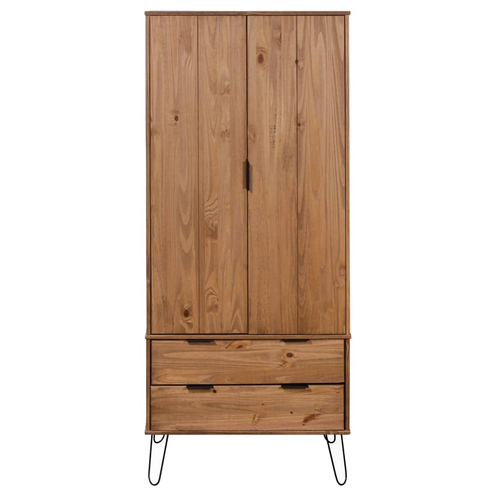 vidaXL Wardrobe New York Range Light Wood Solid Pine Wood