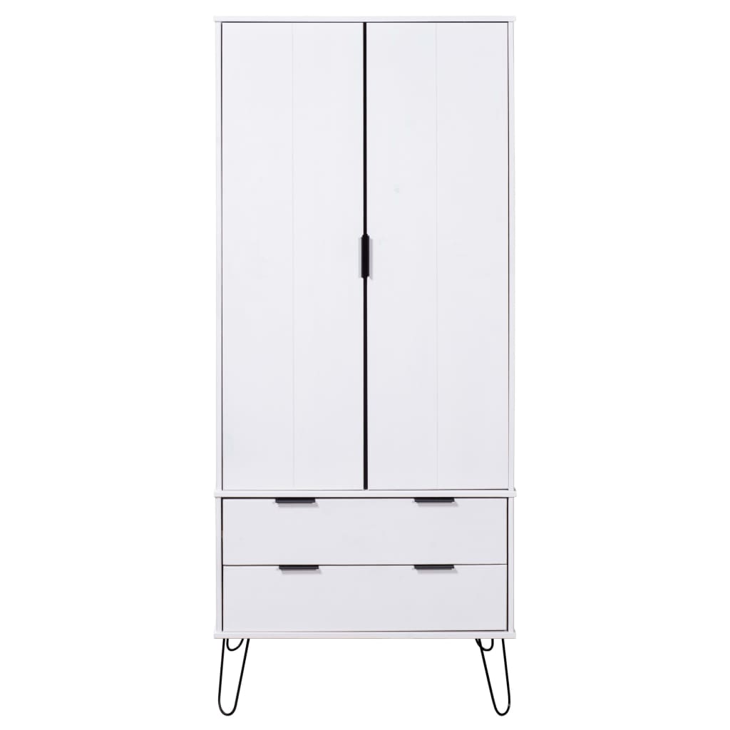 

vidaXL Kledingkast New York Range massief grenenhout wit