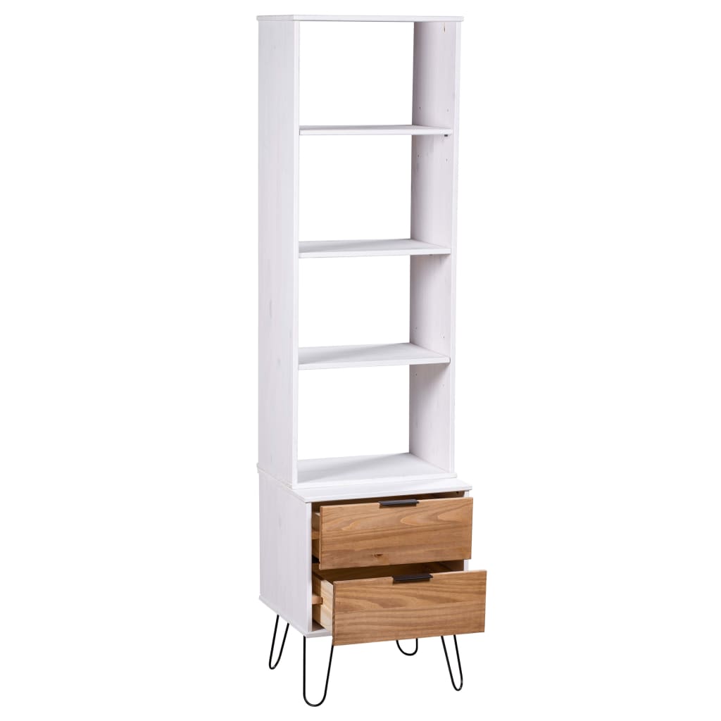 

vidaXL Boekenkast New York Range grenenhout wit en lichthoutkleurig