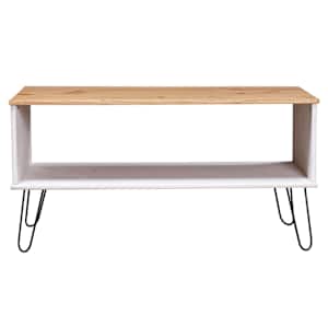 vidaXL Salontafel New York grenenhout wit en lichthoutkleurig