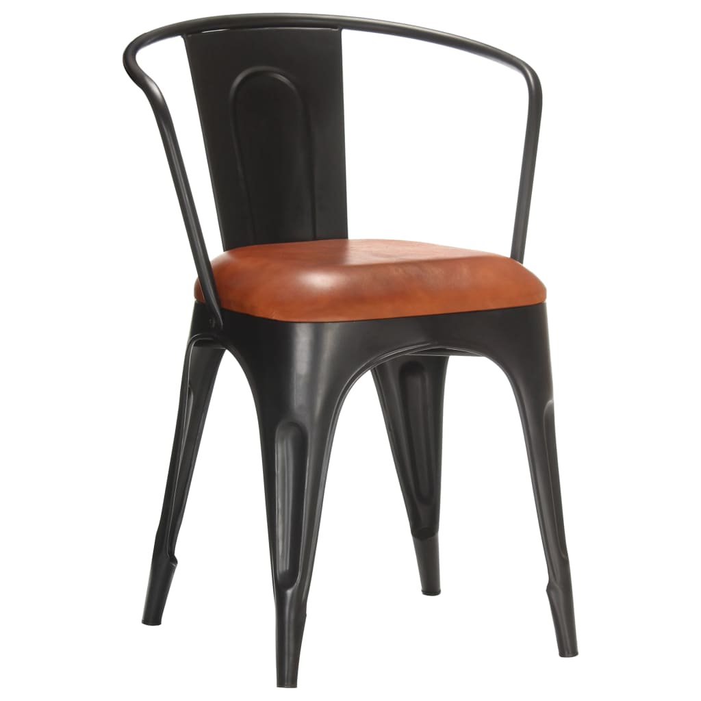 

vidaXL Eetkamerstoelen 4 st echt leer bruin