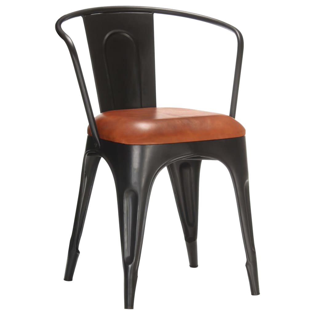 

vidaXL Eetkamerstoelen 6 st echt leer bruin