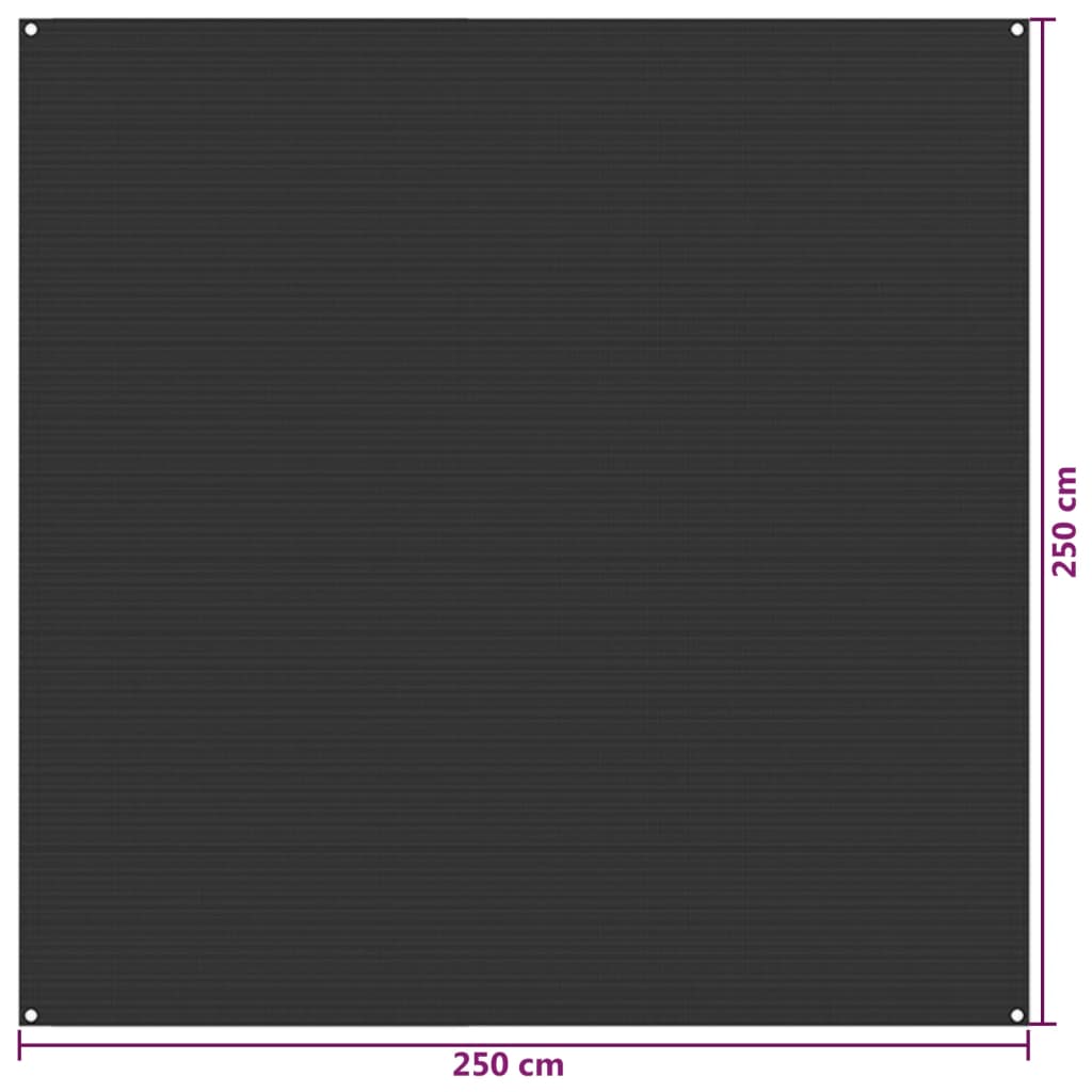 Koberec do stanu 250 x 250 cm antracitový HDPE