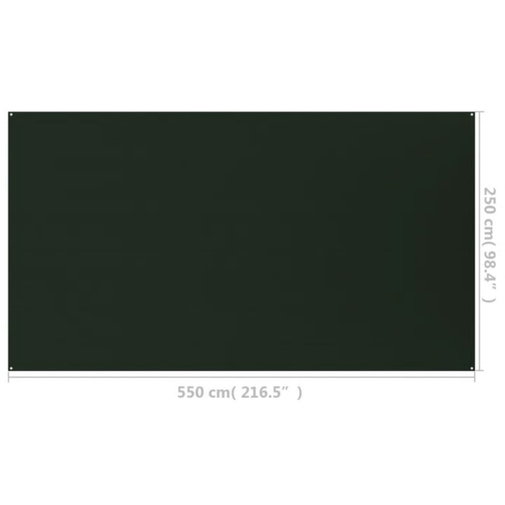 Koberec do stanu 250 x 550 cm tmavě zelený HDPE