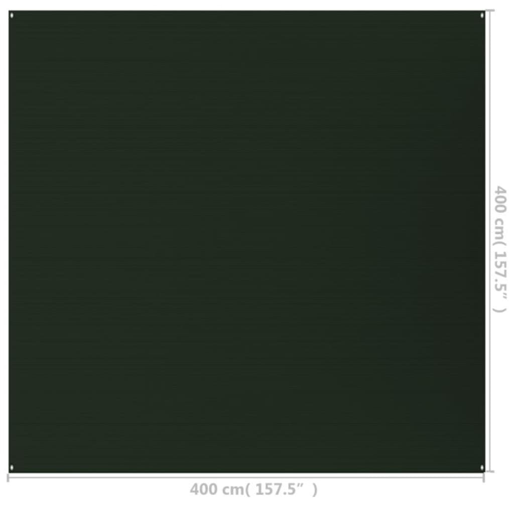 Koberec do stanu 400 x 400 cm tmavě zelený HDPE