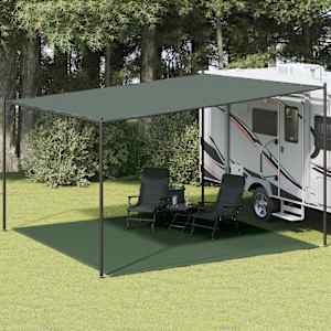 Koberec do stanu 400 x 400 cm tmavě zelený HDPE - obrázek 1
