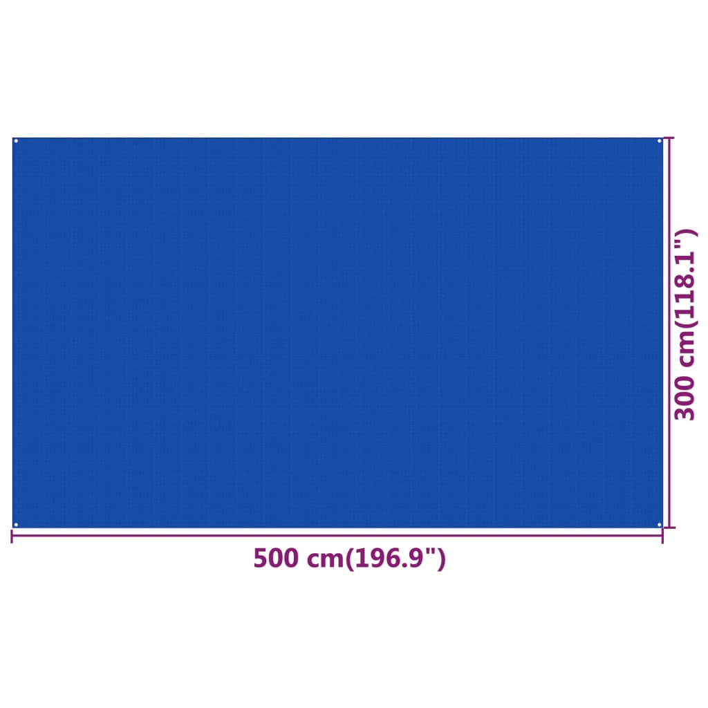 Koberec do stanu 300 x 500 cm modrý HDPE