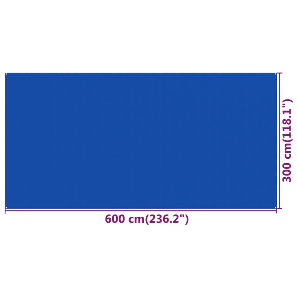 Koberec do stanu 300 x 600 cm modrý HDPE