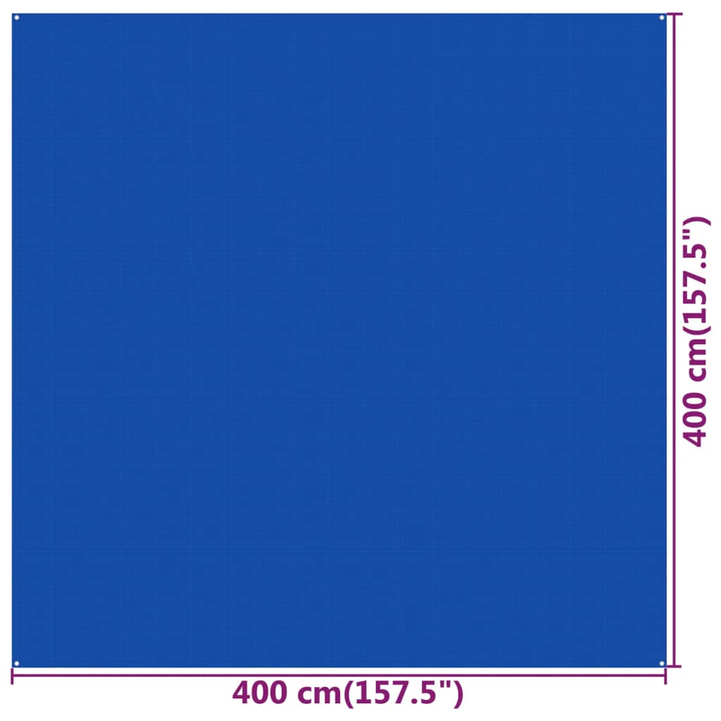 Koberec do stanu 400 x 400 cm modrý HDPE