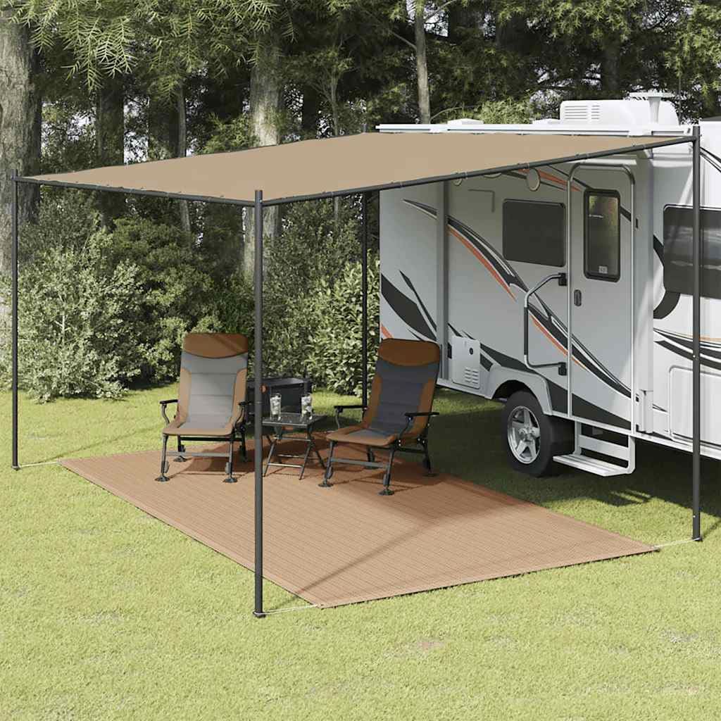 vidaXL Covor pentru cort, gri taupe, 200x400 cm