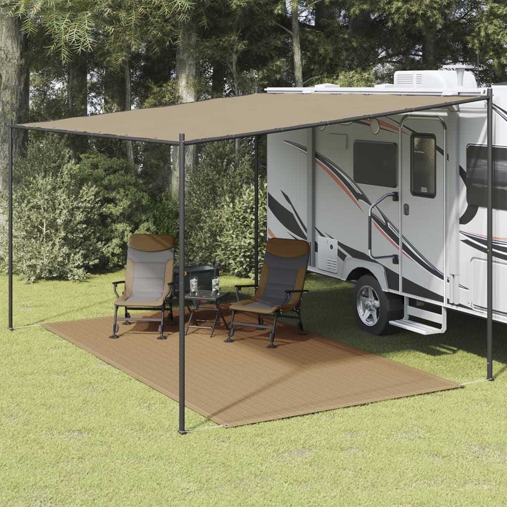 Tapete de campismo para tenda 250x350 cm cinzento-acastanhado