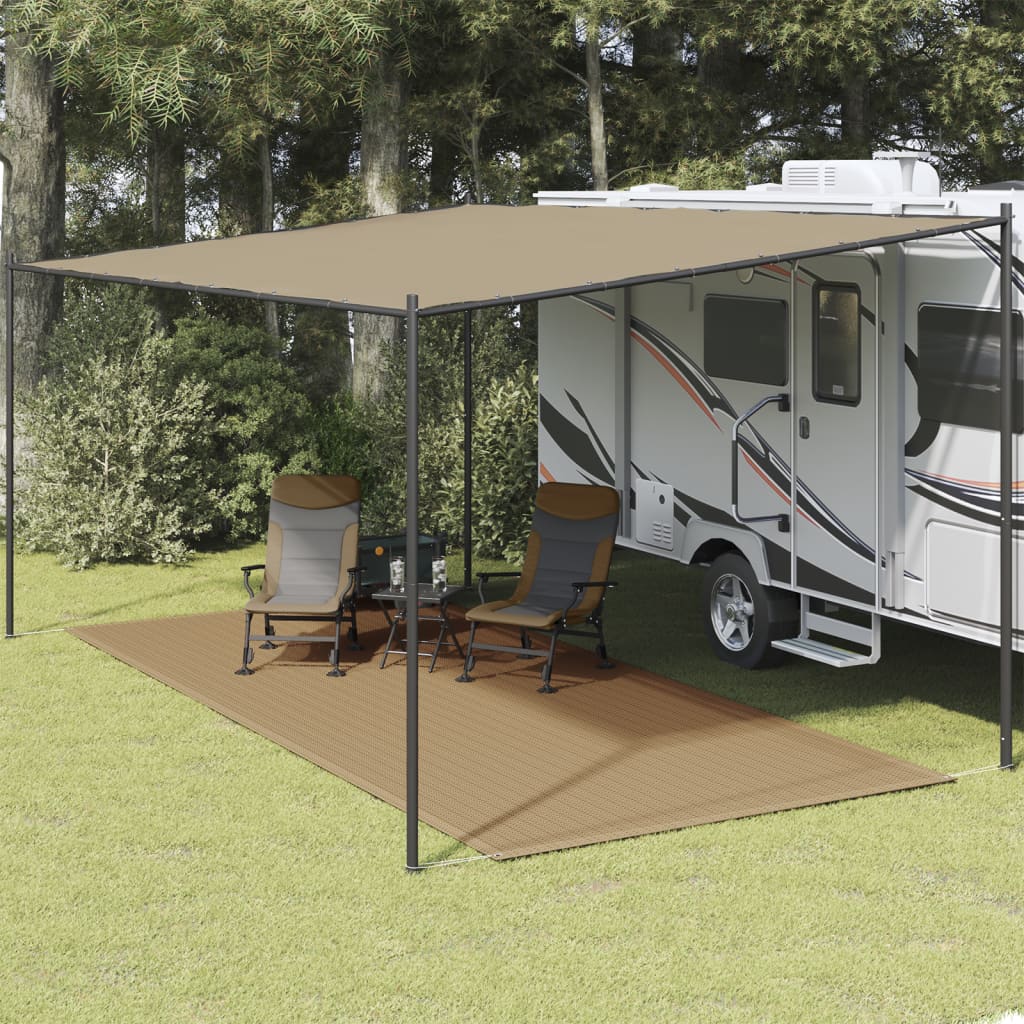 Tapete de campismo para tenda 250x550 cm cinza-acastanhado