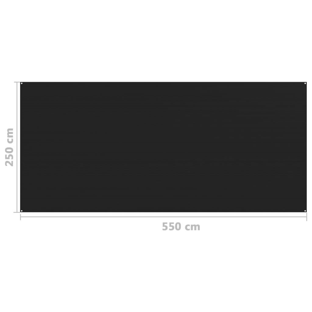 Koberec do stanu 250 x 550 cm černý