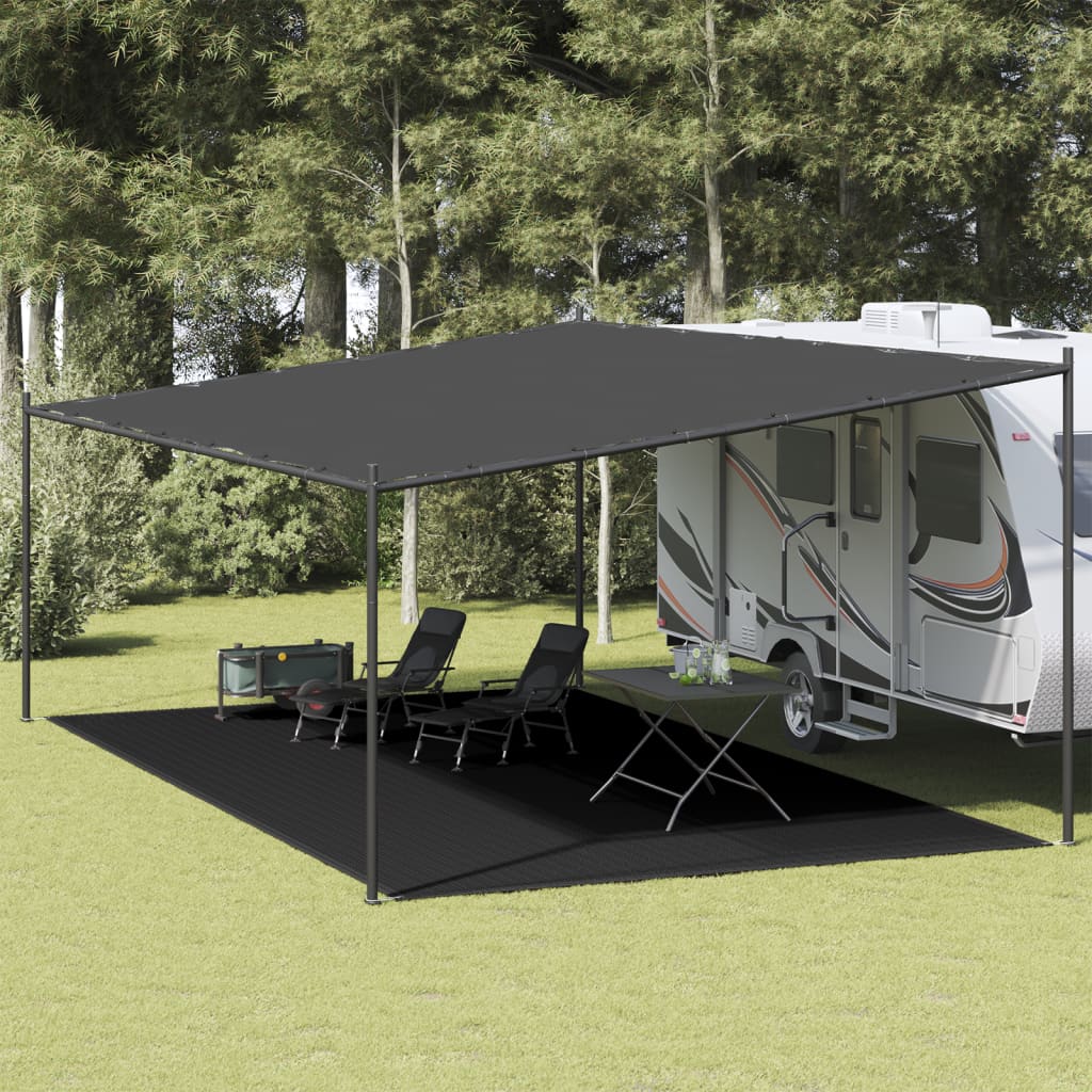 vidaXL Zeltteppich 400x700 cm Schwarz HDPE
