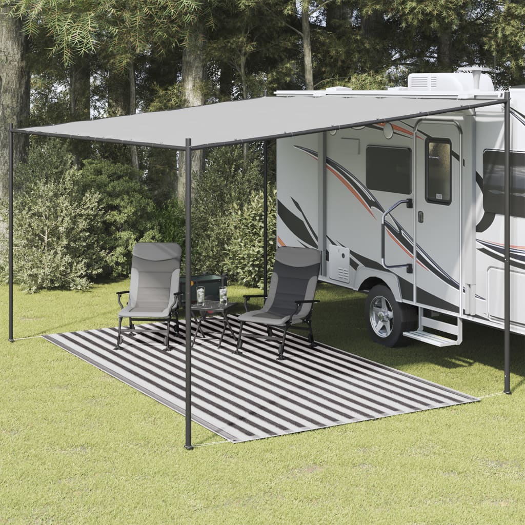 Tapete de campismo para tenda 250x350 cm antracite e branco