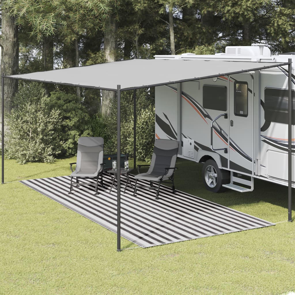 Tapete de campismo para tenda 250x500 cm antracite e branco