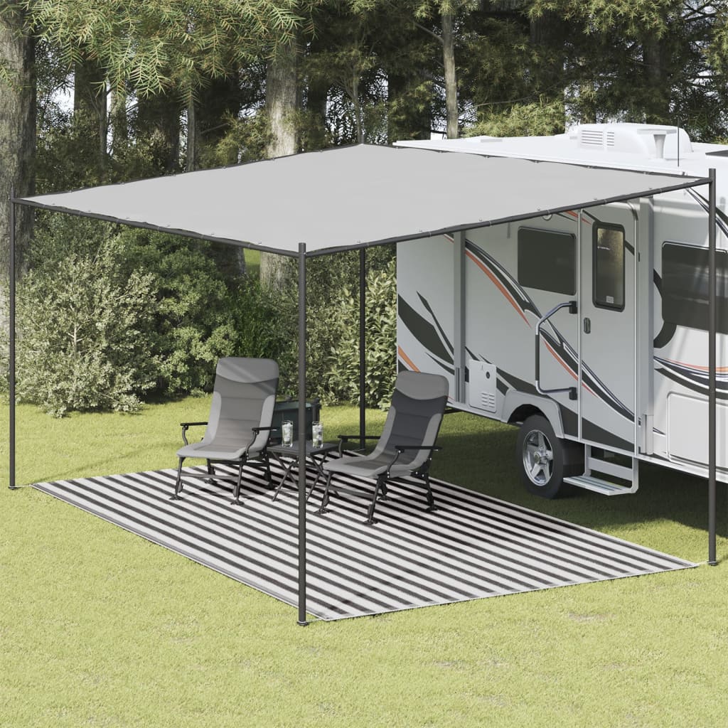 Tapete de campismo para tenda 300x500 cm antracite e branco