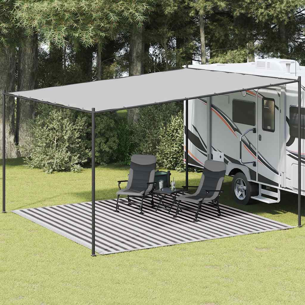 vidaXL Teltteppe antrasitt og hvit 400x400 cm HDPE
