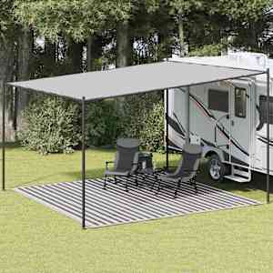 Koberec do stanu antracitový a bílý 400 x 400 cm HDPE - obrázek 1
