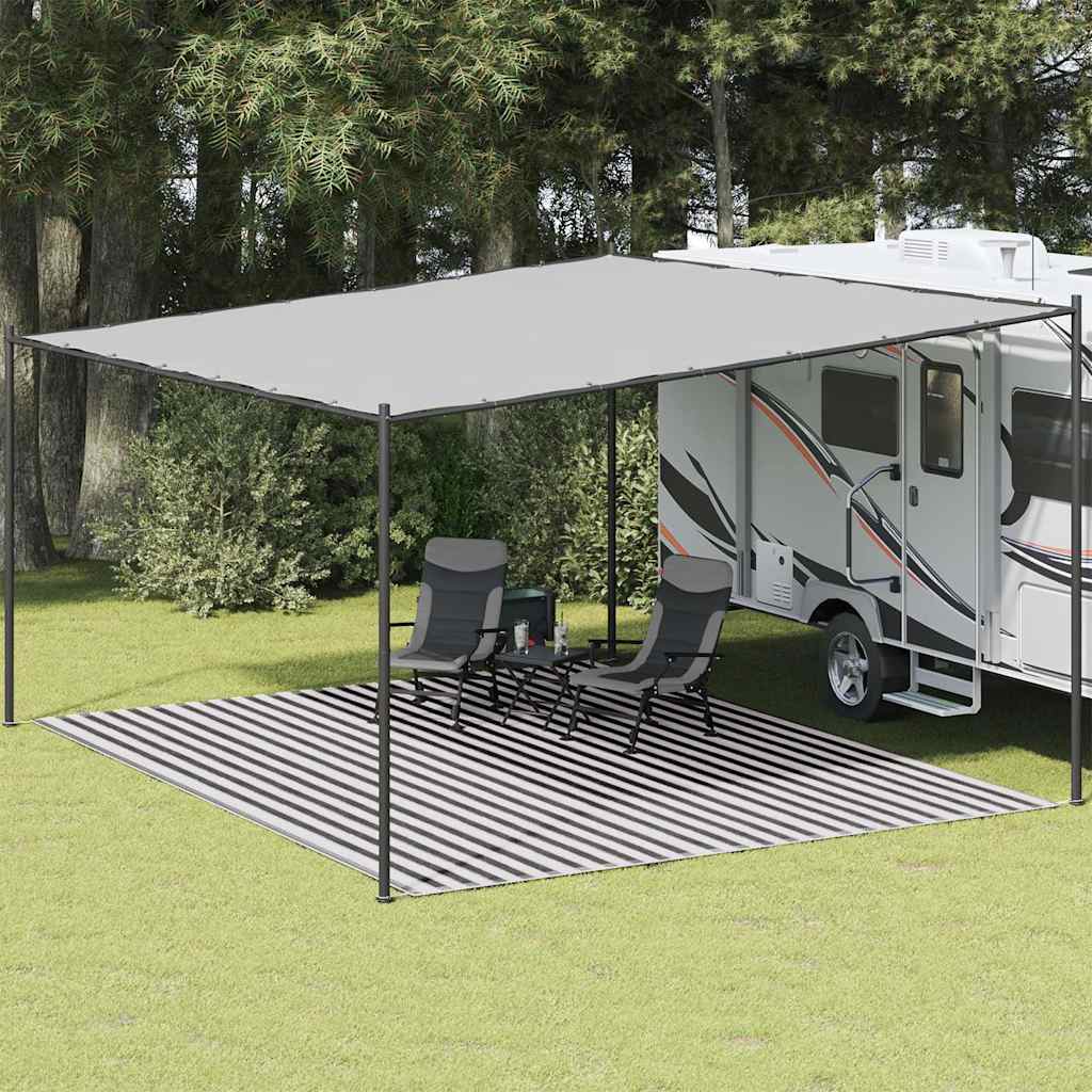 vidaXL Teltteppe antrasitt og hvit 400x500 cm HDPE