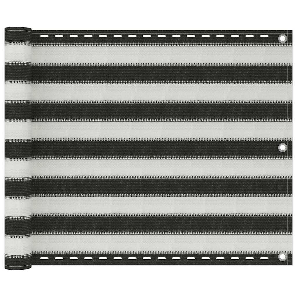 vidaXL Tieniaca plachta na balkón z HDPE 75x500 cm antracitová a biela