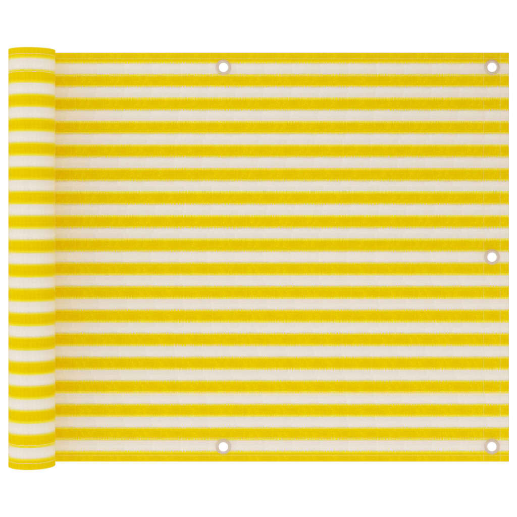 Toldo para balcón HDPE amarillo y blanco 75x300 cm