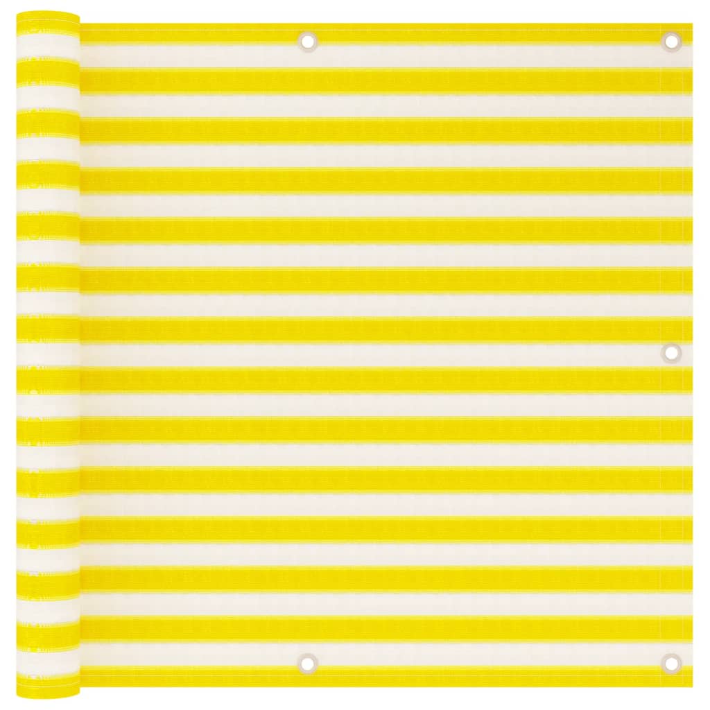vidaXL altanafskærmning 90x500 cm HDPE gul og hvid