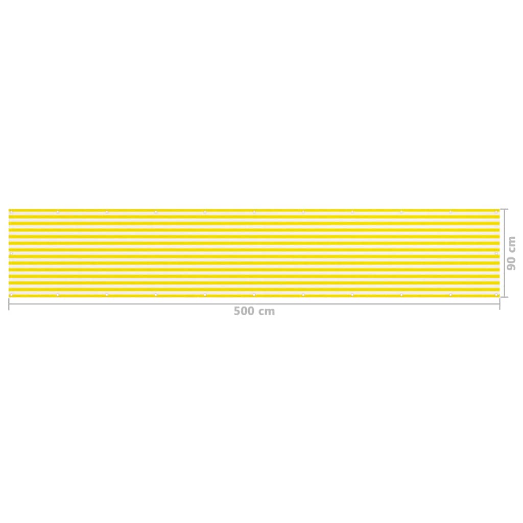 Balkonski zastor žuto-bijeli 90 x 500 cm HDPE