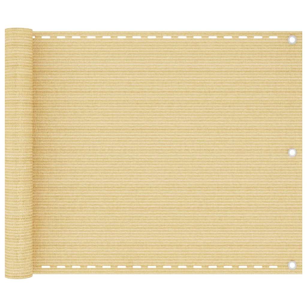 vidaXL Balkonová zástěna béžová 75 x 500 cm HDPE