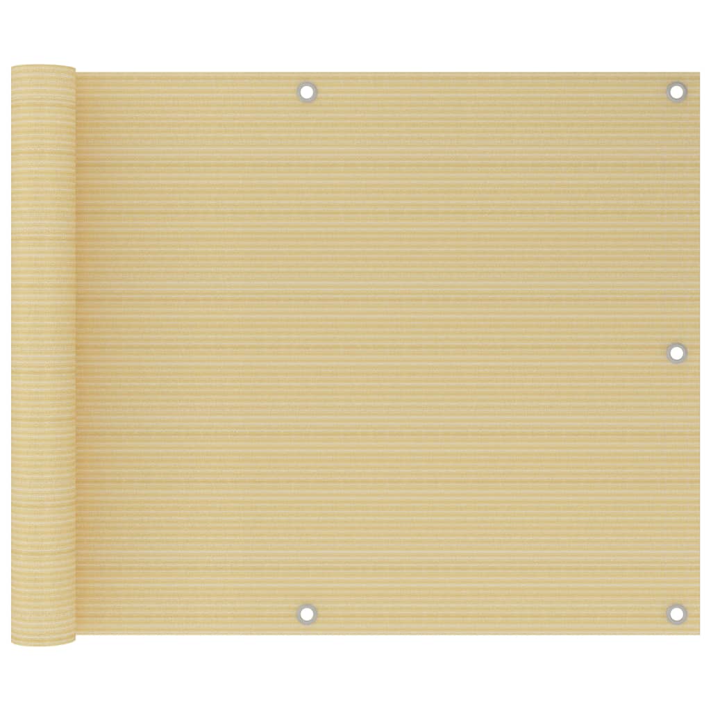 vidaXL Paravan pentru balcon, bej, 75 x 600 cm, HDPE