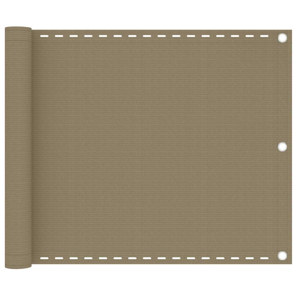vidaXL Balkonová zástěna taupe 75 x 600 cm HDPE