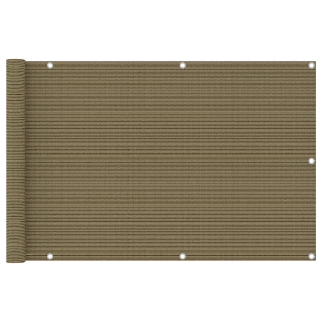 vidaXL altanafskærmning 90x600 cm HDPE gråbrun