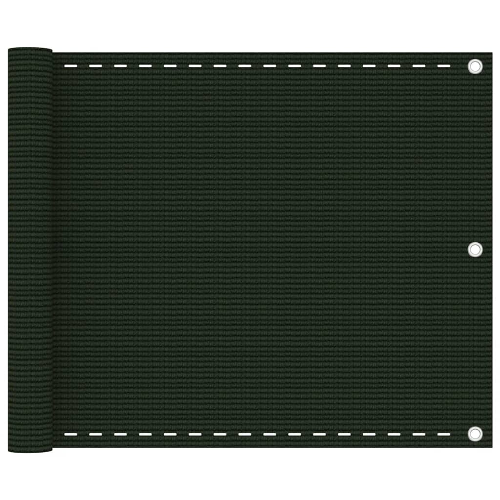 vidaXL Paravan de balcon, verde închis, 75x300 cm, HDPE