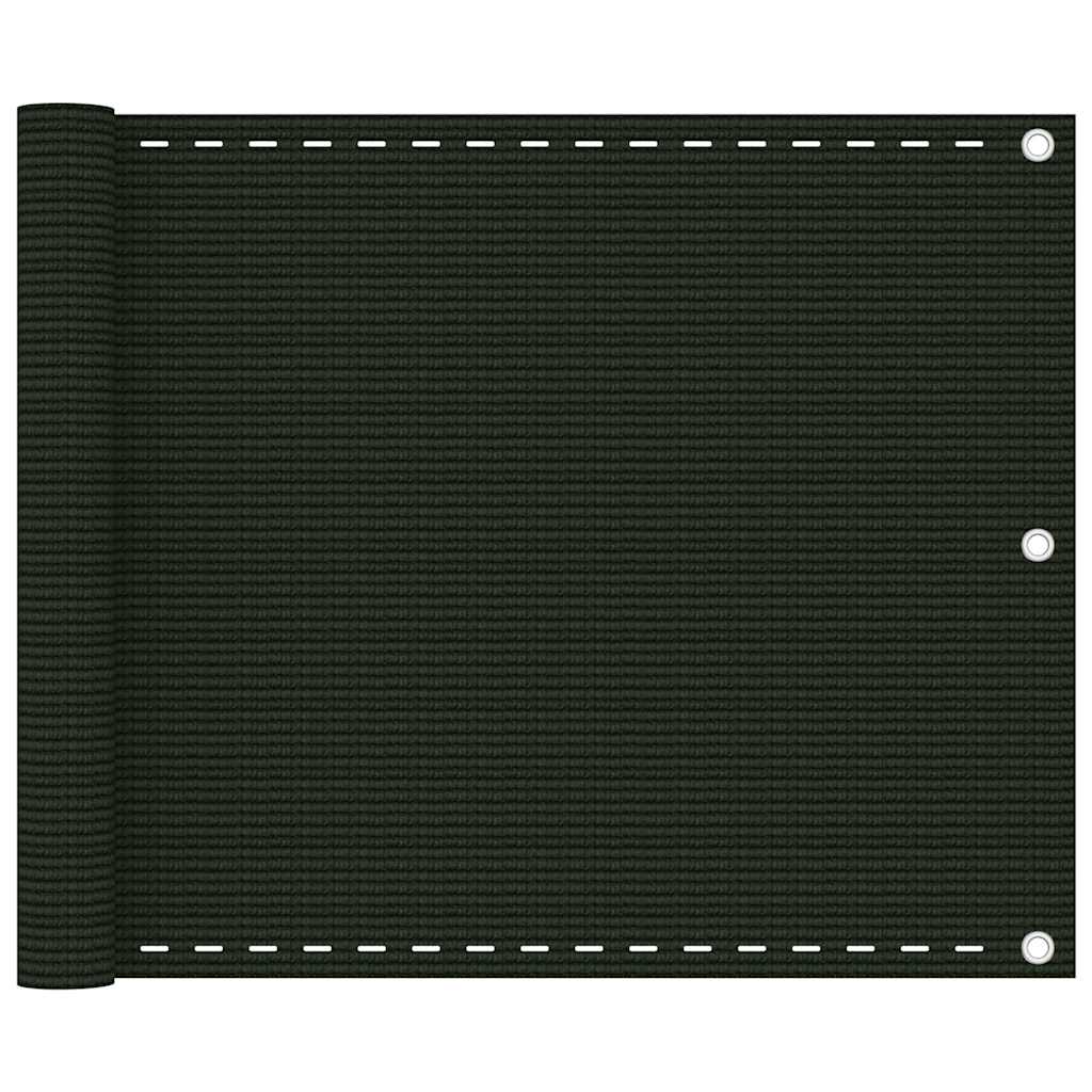 vidaXL Balkonová zástěna tmavě zelená 75 x 600 cm HDPE