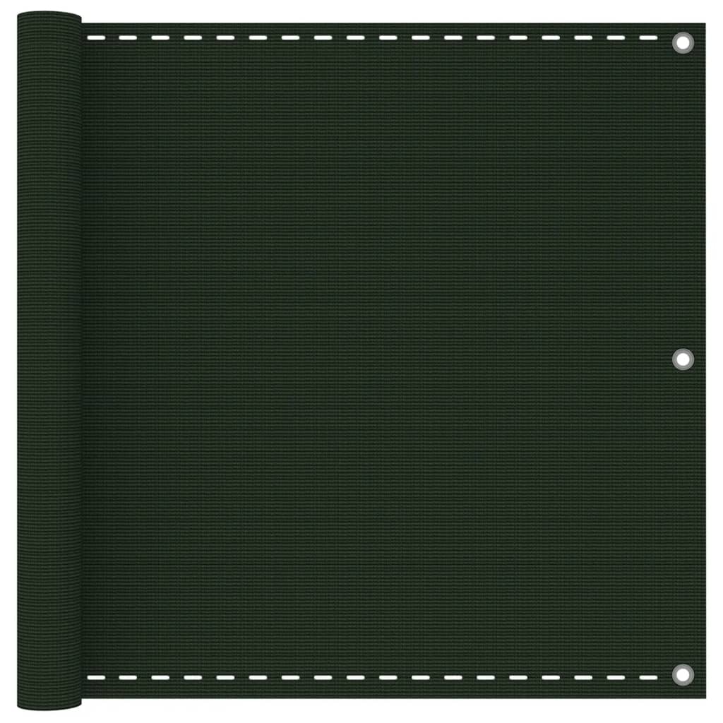 vidaXL altanafskærmning 90x500 cm HDPE mørkegrøn