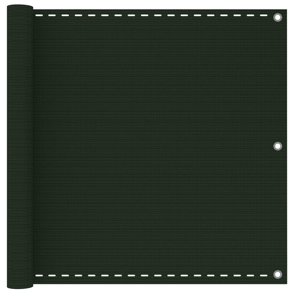vidaXL altanafskærmning 90x600 cm HDPE mørkegrøn