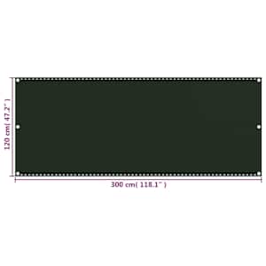 Balkónová zástěna tmavě zelená 120 x 300 cm HDPE - obrázek 5