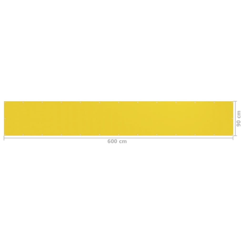 Balkonski zastor žuti 90 x 600 cm HDPE