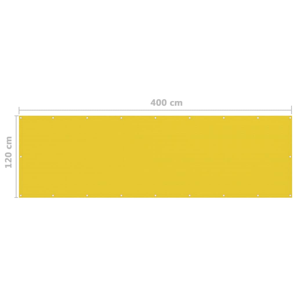 Balkonski zastor žuti 120 x 400 cm HDPE
