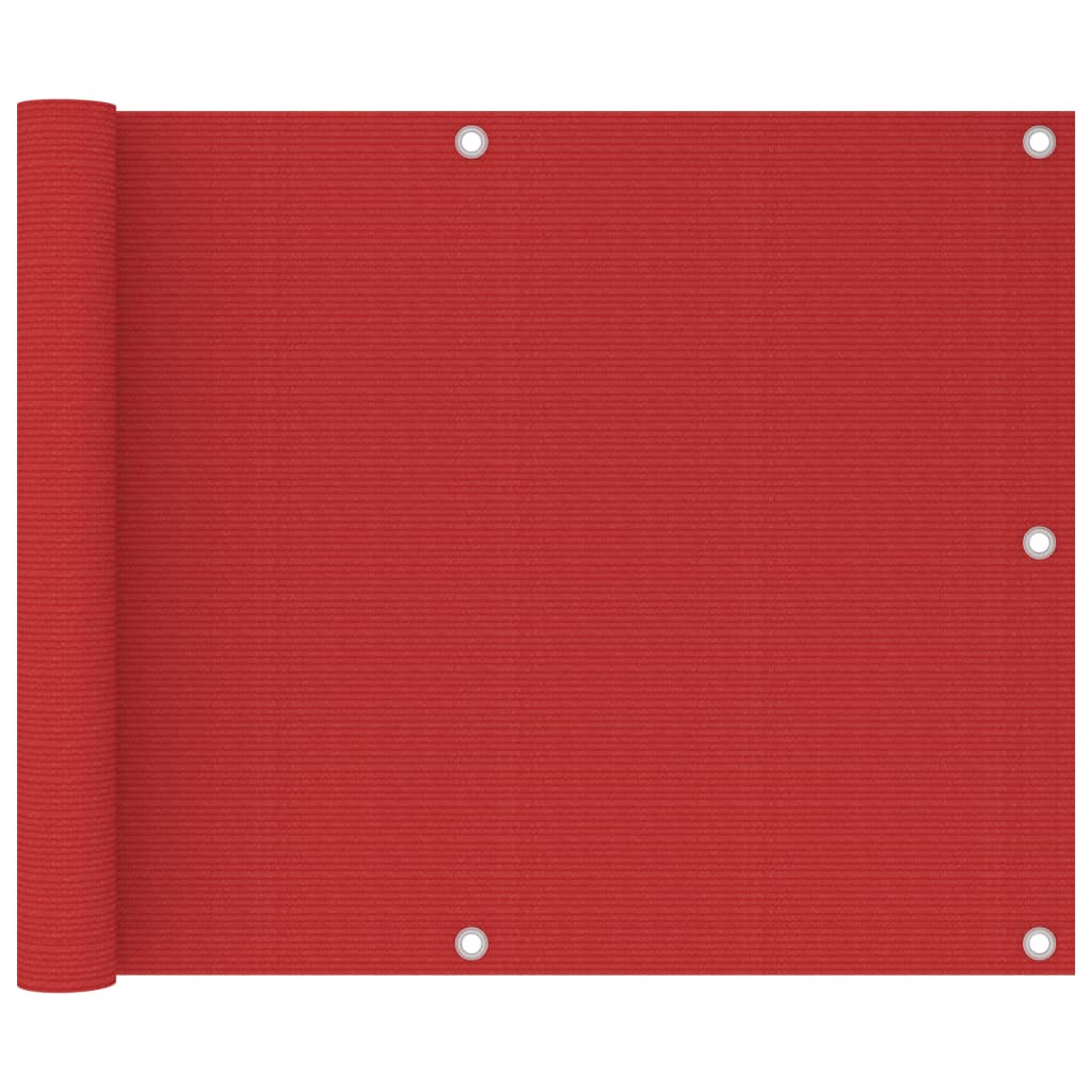 vidaXL altanafskærmning 75x600 cm HDPE rød