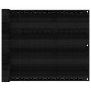 vidaXL r&otilde;dusirm, must, 75 x 300 cm, HDPE