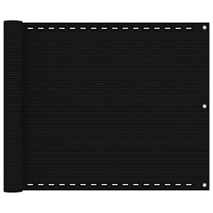 Balkonsko platno črno 75x300 cm HDPE