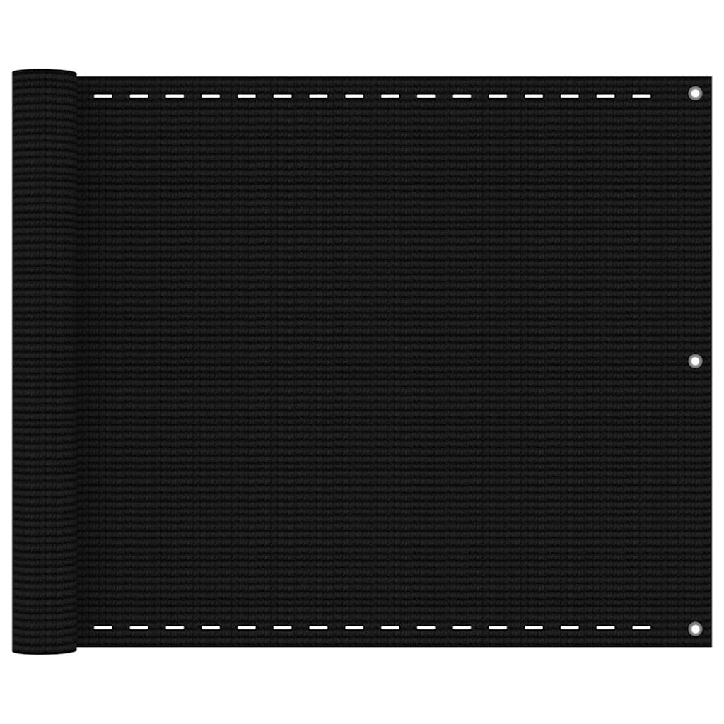 vidaXL Balkónová markíza čierna 75x400 cm HDPE