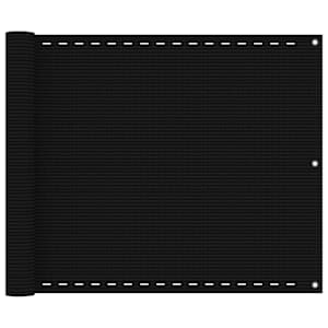 Balkonsko platno črno 75x400 cm HDPE