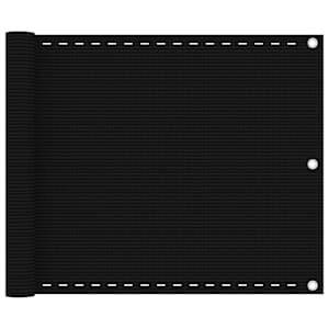 Balkonsko platno črno 75x600 cm HDPE