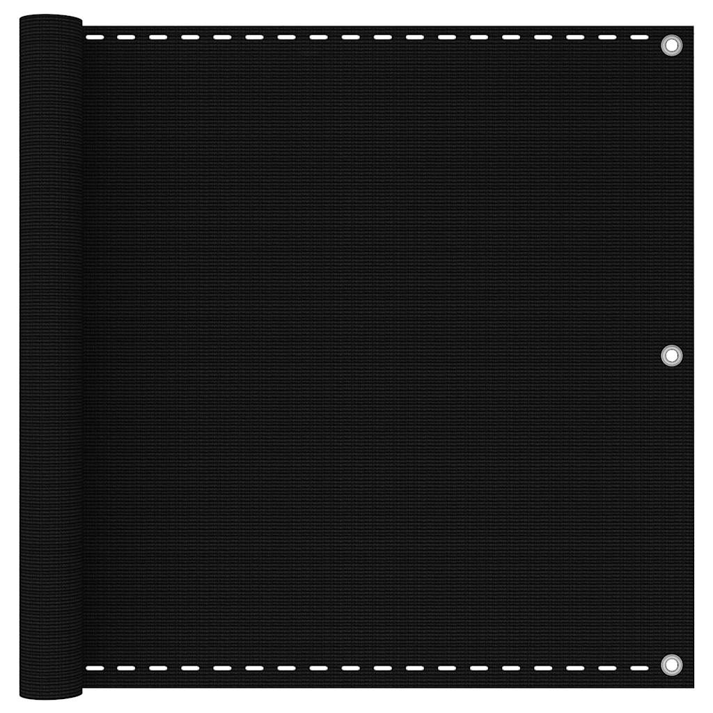 vidaXL Balkonová zástěna černá 90 x 300 cm HDPE