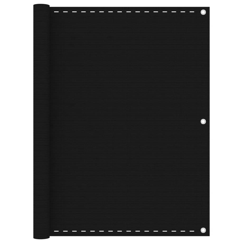 vidaXL Balkonscherm 120×300 cm HDPE zwart