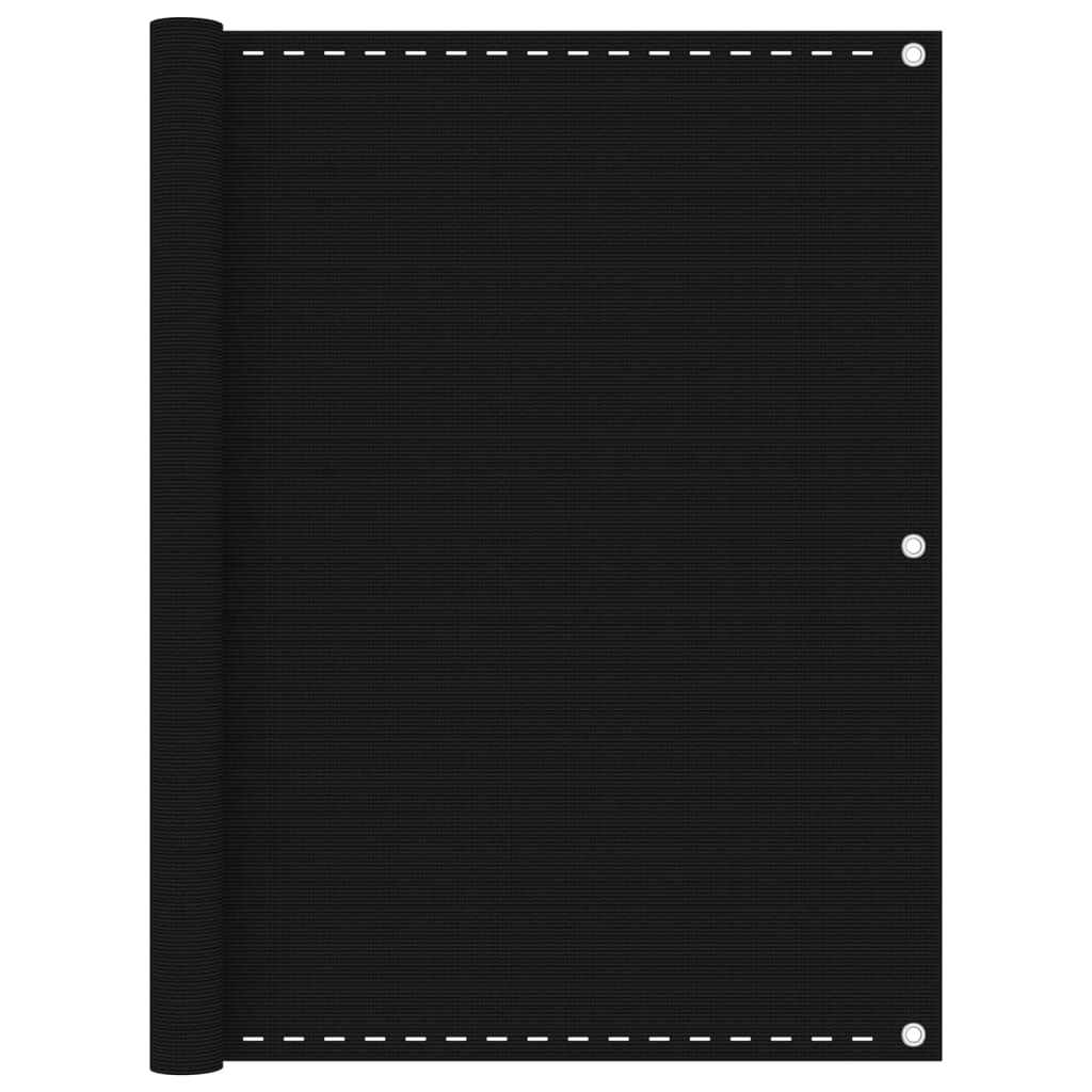 vidaXL Paravan de balcon, negru, 120×500 cm, HDPE 120x500 imagine noua